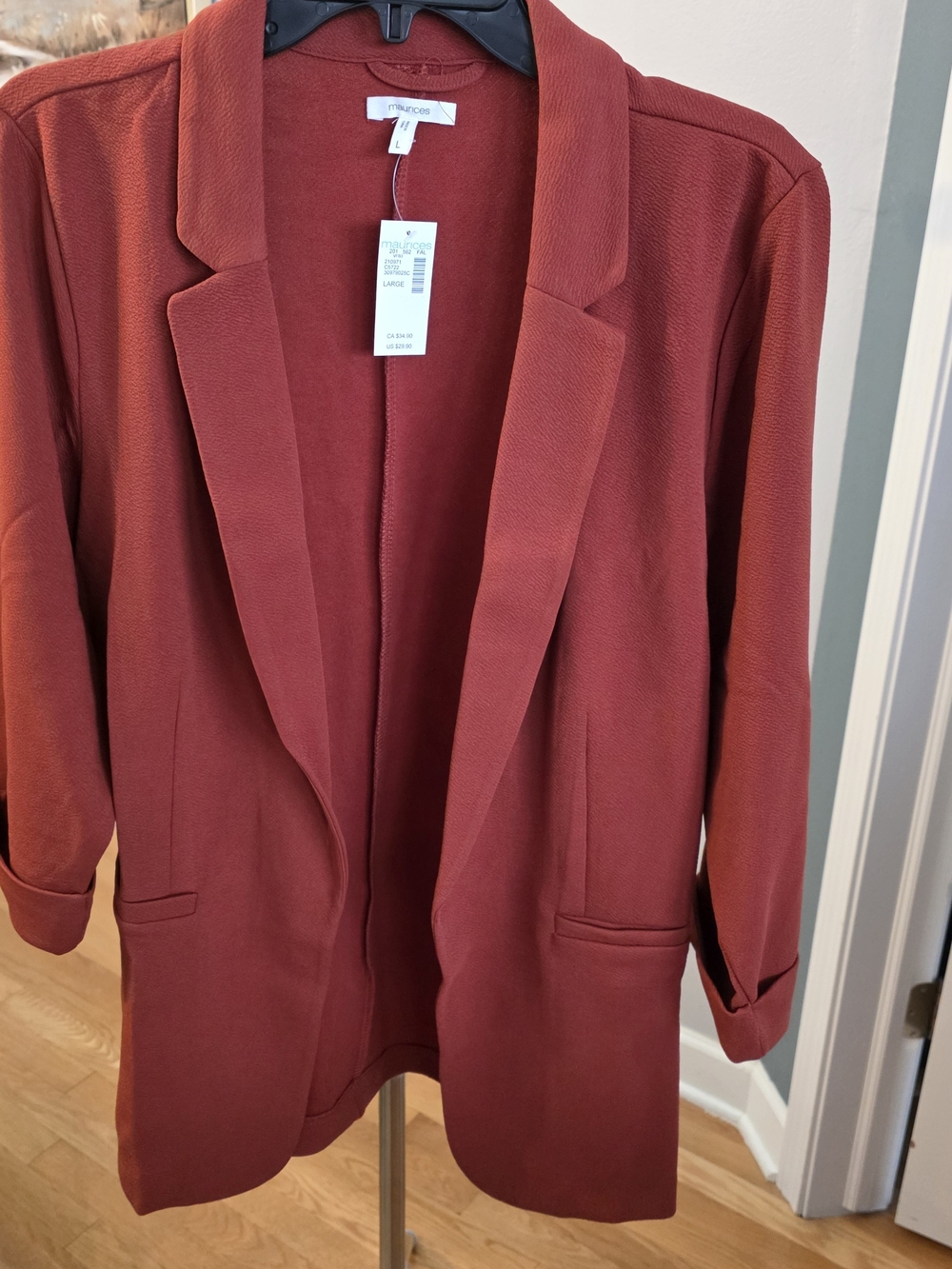 Maurices Open-Front Blazer in Rust